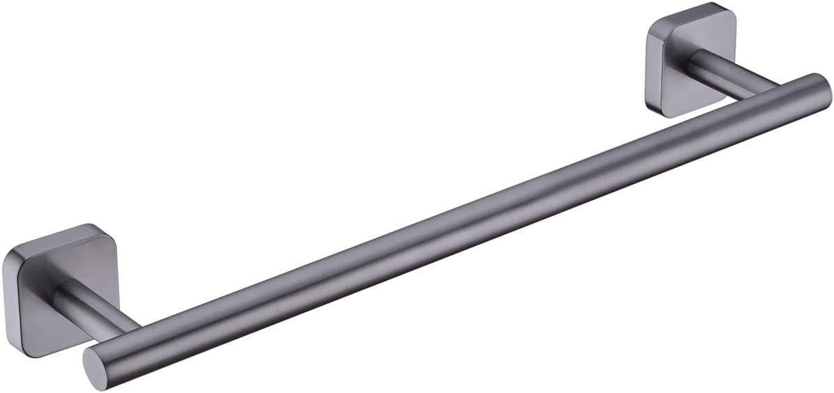 Wall Mounted Bathroom Towel Bar in Dark Brushed Nickel, 23.6 Inch SUS304 (18/8) Stainless Steel Bath Towel Rail, Rustproof, Black Stainless: Kitchen & Dining