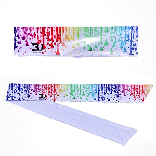 Custom Multi. Color Droplets B3 U ATHLETICS B3-Dry Head Tie Headband - Black, White, Yellow, Pink, Green, Blue, Purple, Orange