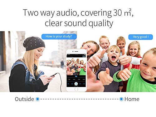 1080P HD IP Camera- Wireless Surveillance Camera with Night Vision/Two-Way Audio/PTZ, 2.4Ghz WiFi Indoor Home Security Dome Camera for Pet Baby, Remote Monitor with MicroSD Slot, Android,iOS App