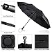 ESEOE Travel Umbrella, Large Windproof Umbrella, Auto Open Close Compact Folding Umbrella (10 Ribs) (Black)