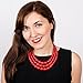 Jane Stone Red Bubble Necklace 3-Layer Illusion Necklace Wedding Bridal Jewelry(Fn0659-Red)