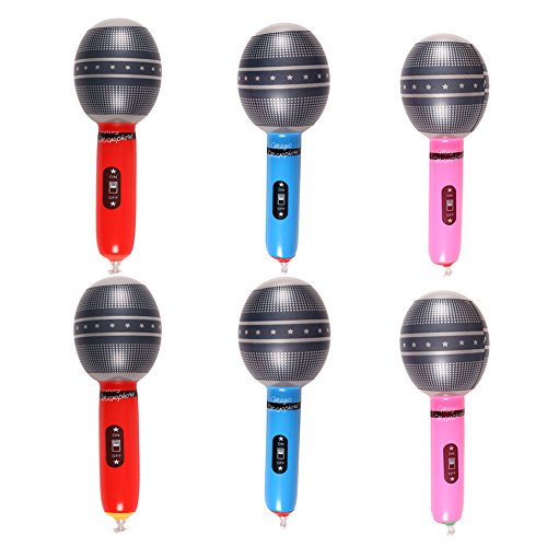 Inflatable Rock Star Toy Set 20 Pack Music Inflatable Instruments Party Props 6 Inflatable Guitars, 6 Inflatable Microphones, 6 Shutter Shading Glasses, 1 Inflatable Piano and 1 Inflatable Saxophone - Thumbnail 7