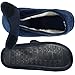 Men's Navy Edema Slipper for Swollen Feet-opens Fully