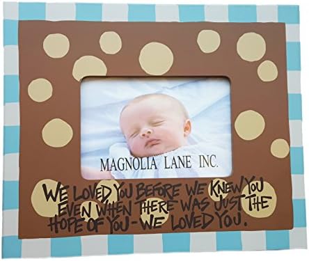 Hand-painted We Loved You Wood Frame by Magnolia Lane 11" Square (Blue/Brown)