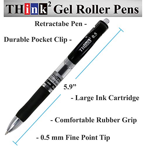 THINK2MASTER [24 Pens 3 Colors] Think2 Retractable Gel Pens. (18
