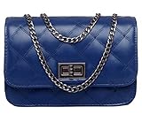 Urban CoCo Quilted Jumbo Classic Single Flap Cross Body Messenger Shoulder Purse Bag Chain Strap (royalblue)