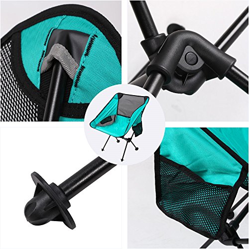 LetsFunny Folding Camping Chair Portable Lightweight Backpack Chairs Compact Heavy Duty with Carry Bag for Hiking Picnic Beach Camp Backpacking Outdoor Festivals (Cyan)