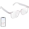 Smart Glasses for Women, AI Translation Bluetooth Glasses, Real-Time Translator, Open Ear Blue Light Filtering Lenses, Supports 110+ Languages, language translator for Traveling Learning(Clear)