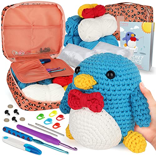 Coopay Beginners Crochet Kit for Penguin (Plus Size) Easier Crochet