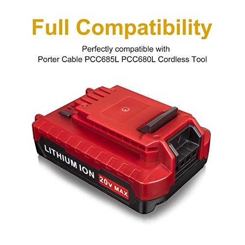 FLAGPOWER 20V MAX 2.0AH Lithium Battery For Porter Cable PCC685L PCC682L PCC680L Cordless Power Tools
