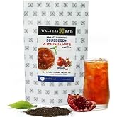 Walters Bay Blueberry Pomegranate Iced Tea, 12 Count, Quart Sized Tea Bags, Ceylon Black Tea, Unsweetened, Wild Blueberry Pomegranate Flavor, 100% Hand Plucked, Sri Lankan Tea