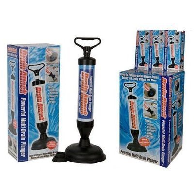 DRAIN BUSTER POWERFUL PLUNGER TOILET SINK CLOG SUCKER REMOVER BATH TUBS SHOWERS