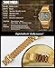 Classic Unisex Digital Electronic Multifunctional Military Sports Watch Waterproof Square Led Watch Chronograph Fashion Stainless Steel Business Watches for Men (Gold)
