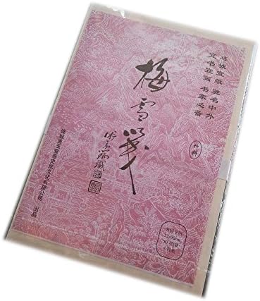 Easyou Meiyutang Handmade Bamboo Xuan Paper for Regular Running Script Calligraphy Traditional Letter Vertical Line 50 Sheets 22 * 32cm