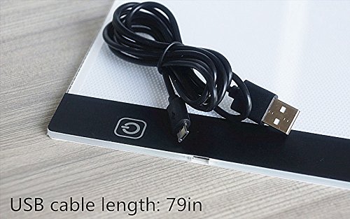 A4 Portable LED Light Tablet Pad Ultrathin 0.14in Apply to 5D Diamond Painting & DIY Oil Paint by Number Kit Cross Stitch Crystal Rhinestone Embroidery - Thumbnail 6