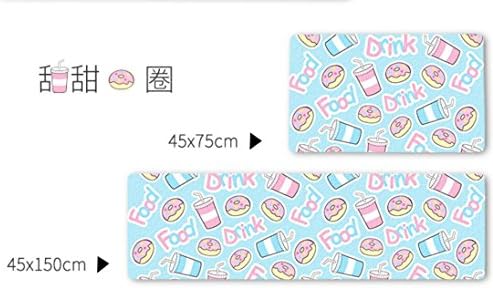 KOOCO Animal Cartoon Cat Kitchens Mat Oil Cushion Pads Waterproof And Slippery Pads For Home Mats To Relieve Foot Fatigue,45X75Cm-45X150Cm,Doughnut