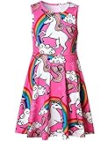 Rainbow Unicorn Dress for Girls Sleeveless Party Birthday Clothes