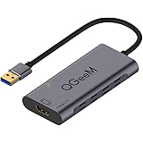 QGeeM USB 3.0 to HDMI DVI Adapter 2048x1152 60Hz HD Video Graphics Convertor Cable for Multiple Monitors Compatible with Laptop HDTV TV PC with Windows XP/7/8/10/Vista, Android, Ubuntu, MAC OS & Chrom