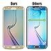 Samsung S6 EdgePlus Screen Protector, TWOBIU(TM) Clear Tempered Glass Covering Edge 9H Hardness HD Anti Bubble (Gold)