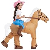 HSCTEK Child Inflatable Horse Ride On Costume