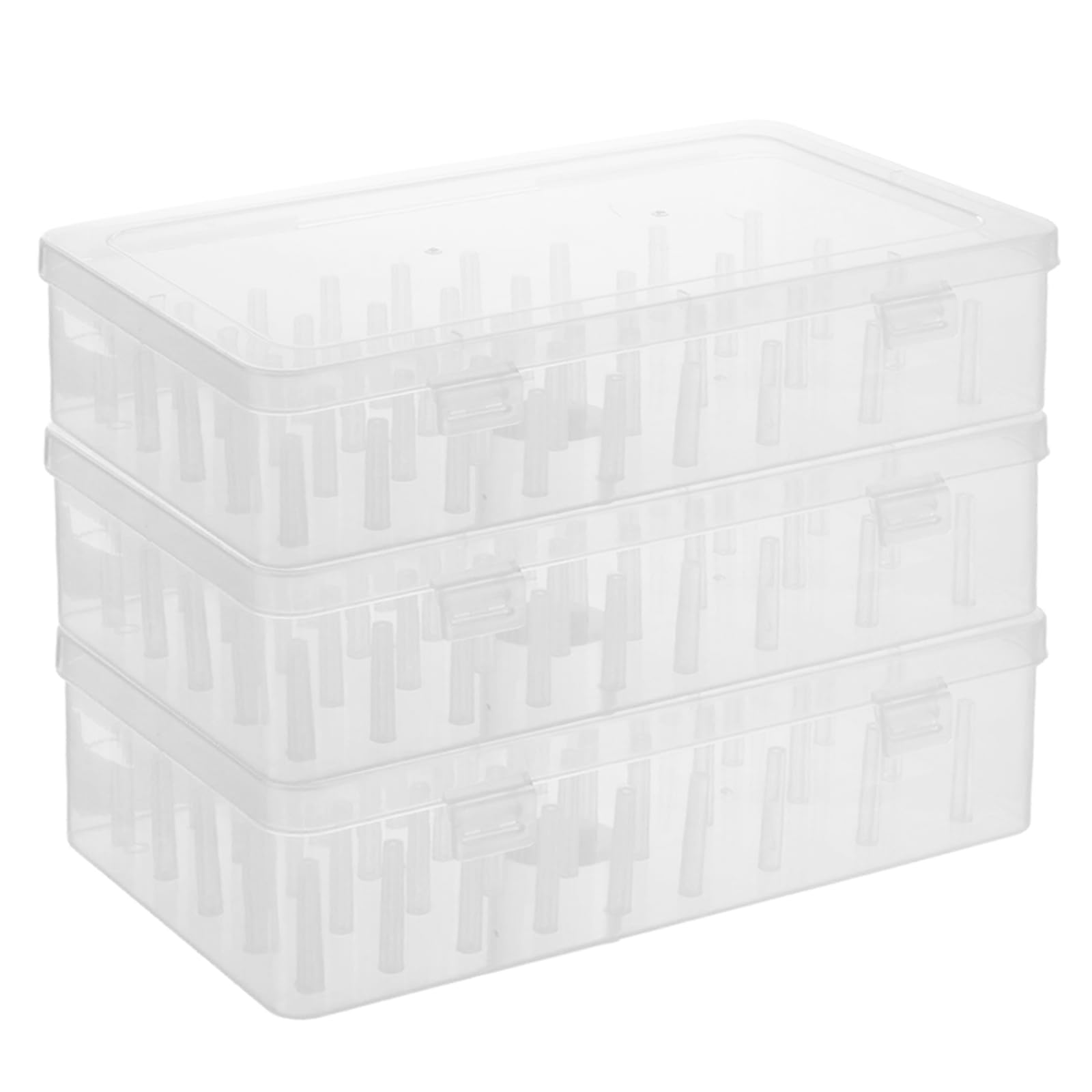 Photo 1 of STARVAST 3PCS Tall and Clear Storage Box/Organizer Home Embroidery&Cotton Thread Spools, 42 Slots Thread Spools Holder, Sewing Thread Container for Arts & Craft, 9.33 x 5.39 x 2.95 inches
