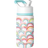 Simple Modern Kids Summit Water Bottle with Straw Lid | 14oz Stainless Steel Cup Insulated Tumbler for Toddlers, School | Rainbow Spark