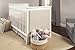 Davinci Lila 3-in-1 Upholstered Convertible Crib in White with Oatmeal Fabric, Greenguard Gold Certified