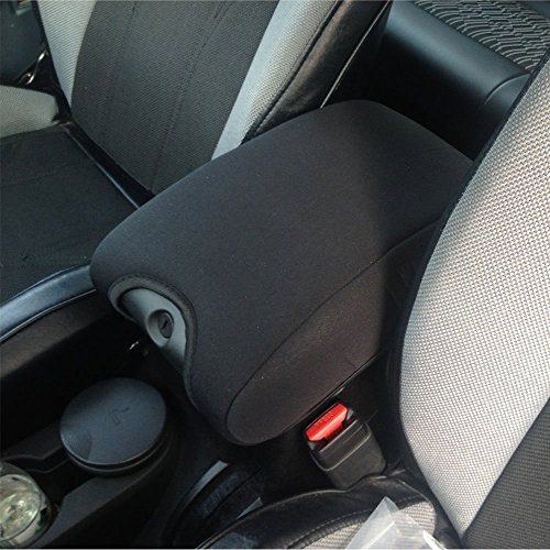 Camoo Neoprene Center Console Armrest Pad Cover For Jeep Wrangler JK Sahara Sport Rubicon X & Unlimited 2011 2012 2013 2014 2015 2016 Black