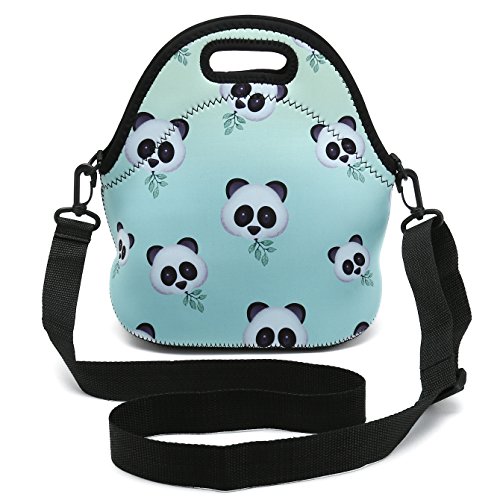 Insulated neoprene lunch bag removable shoulder strap r…