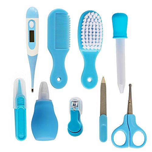 Nursery Care Kit , Grooming Kit high quality for Infants, Newborns, Kids, Boys and Girls. Includes Nail Clippers ,Scissors, Nail File ,Soft Brush, Hair Comb ,Tweezers , 9pcs - Thumbnail 7