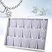Oirlv Velvet Jewelry Organizer Trays Stackable Showcase Jewelry Display Storage Tray (15 Grids Insert)