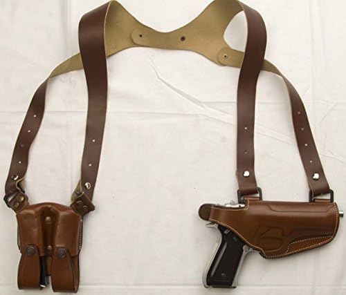Cebeci 21020RB01 Right-Hand Leather Horizontal Shoulder LHS 21020 Holster Gun Belt, Black, 5"