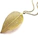 ZSE Jewelry Leaf Necklace Bohemian Pure Natural Leaf Necklace Gold Plated Leaf Charm Pendant Long Chain Necklace