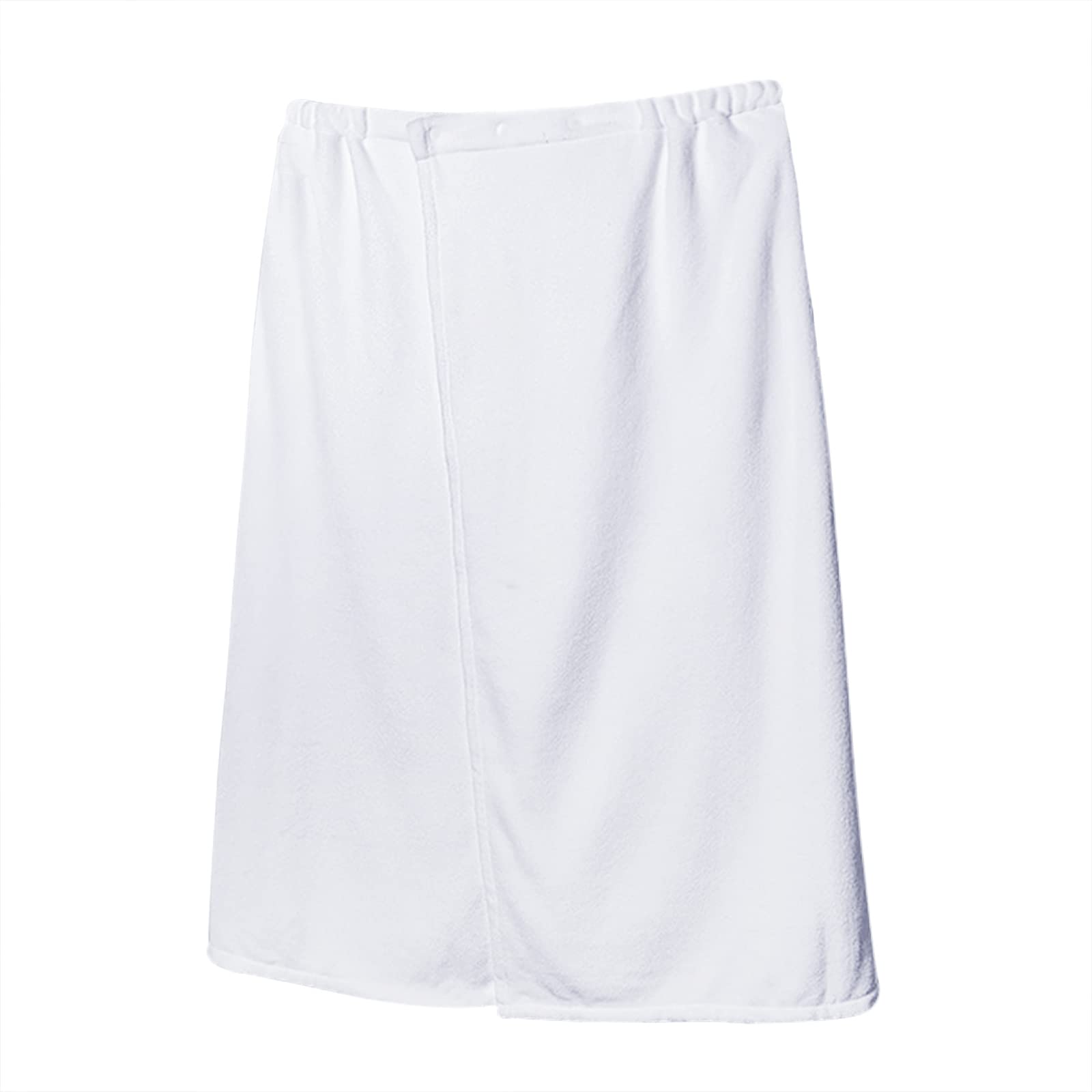 Cozy Bath Wrap Towel for Men Women Soft Quick Dry Microfibre Bath Skirt White Shower Body Wrap Water Absorbent Bathing Towel Adjustable Snap Closure Bathrobe for Home Gym Spa Beach Pool Sauna