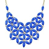 Jane Stone Royal Blue Bib Necklace Chunky Necklace Statement Necklace(Fn0511-Royal Blue)