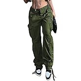Women's Camo Cargo Jeans High Waist Baggy Boyfriend Jeans Wide Leg Denim Army Pants