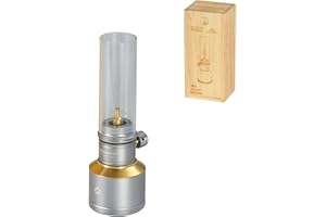 CAMPINGMOON Camping Gas Lantern Gas Candle with Empty Tank Wooden Lantern Case T-1D15