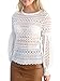 Simplee Apparel Women's Loose Long Sleeeve Crochet Floral Lace Top Blouse Shirt