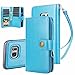 TabPow Galaxy S7 Case, 10 Card Slot - [ID Slot][Button] Wallet Folio PU Leather Case Cover with Detachable Magnetic Hard Case for Samsung Galaxy S7, Blue