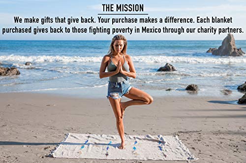 image for Benevolence LA Mexican Blanket Authentic Yoga Blanket - Handwoven Acry