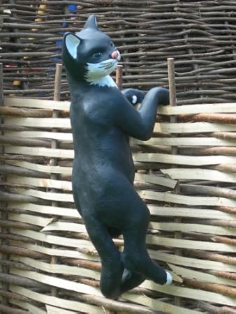 garten figur hohe 62 cm gartendeko gartenfigur tierskulptur aus kunstharz unbekannt figur katze kletternd garten deko katze skulptur gartendeko garten agropoin com