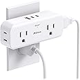 Outlet Extender, 4 Outlet Extension with 1 USB-A 2 USB-C Wall Charger, Multi Plug Outlet Splitter, Electric Wall Outet Expander for Travel, Home, Office, Dorm, Cruise Ship Essentials
