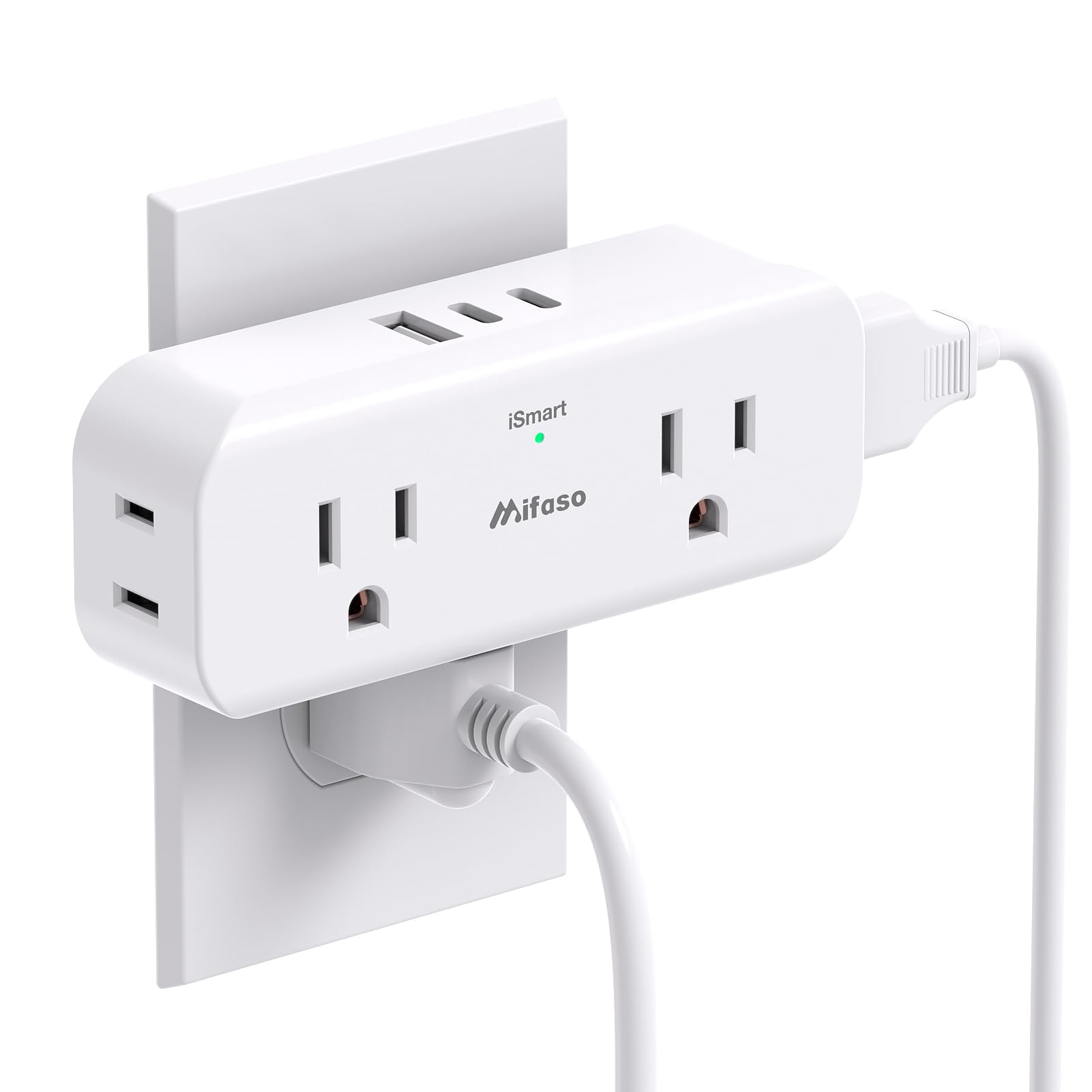 Photo 1 of Outlet Extender, 4 Outlet Extension with 1 USB-A 2 USB-C Wall Charger, Multi Plug Outlet Splitter, Electric Wall Outet Expander for Travel, Home, Office, Dorm, Cruise Ship Essentials
