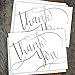 Silver Foil Thank You Note Cards / 50 Thank You Card Set / 3 1/2