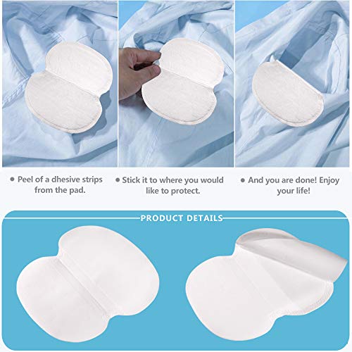 Underarm Sweat Pads,Large Size,Extra Adhesive,Non Visible,Disposable Absorbent Dress Shields Pure Antiperspirant Adhesive Underarm Pads for Men Women(50 Pairs)