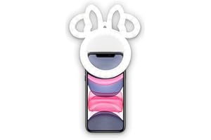 IJOY Disney Minnie Mouse Clip On Selfie Ring Light for Phone - Minnie Rechargeable LED Ring Light for iPhone and Other Devices- Minnie Mouse Small Ring Light - 3 Light Setting