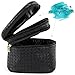 Makeup Bag Organizer by Blush | Train Style Case with Dual Zippered Compartments | Portable Travel Kit For Brushes, Foundation, and More | Perfect for Men and Women | Includes Blending Sponge