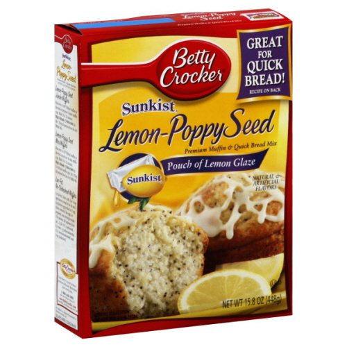 Betty Crocker, Premium Muffin Mix, Lemon Poppyseed, 15.8oz Box (Pack of 6)