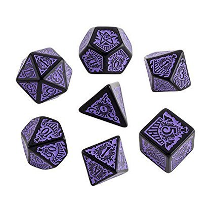Q-Workshop Coc Horror on the Orient Express Black & Purple Dice Set (7) Board Games