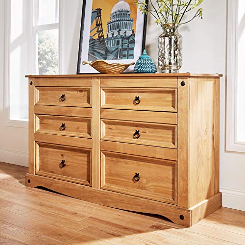 Home Source Chest Of Drawers Pine 6 Drawer Solid Pine Mexican